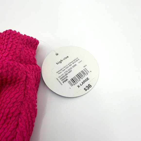 Decree Womens High Rise Textured Full Coverage Bikini Bottom Pink XL NWT - Picture 3 of 9